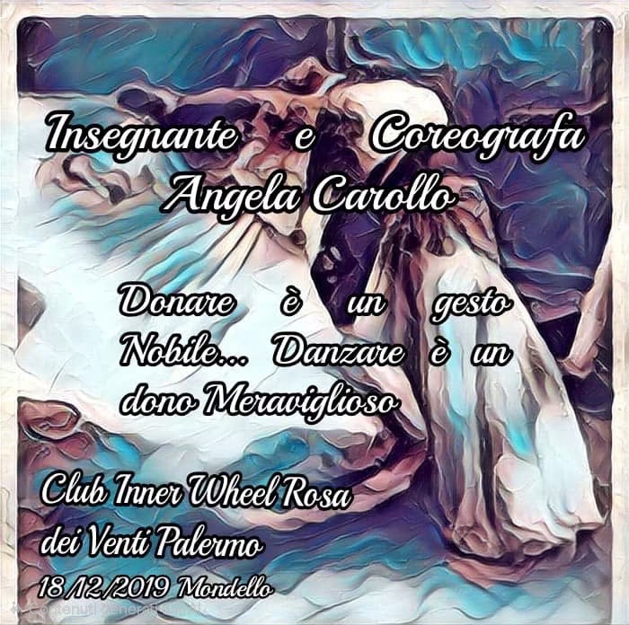 Locandina della serata «Donare è un gesto nobile, danzare è un dono meraviglioso» — Club Inner Wheel Rosa dei Venti, Palermo, 18 dicembre 2019 a Mondello